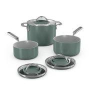 Ninja NeverQuit™ 6-Piece Ceramic Saucepan Cookware Set in Forest Sage
